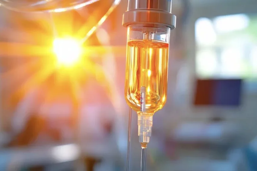 Vitamin infusion bag in a sunlit treatment space — iCRYO Westminster, CO wellness guide