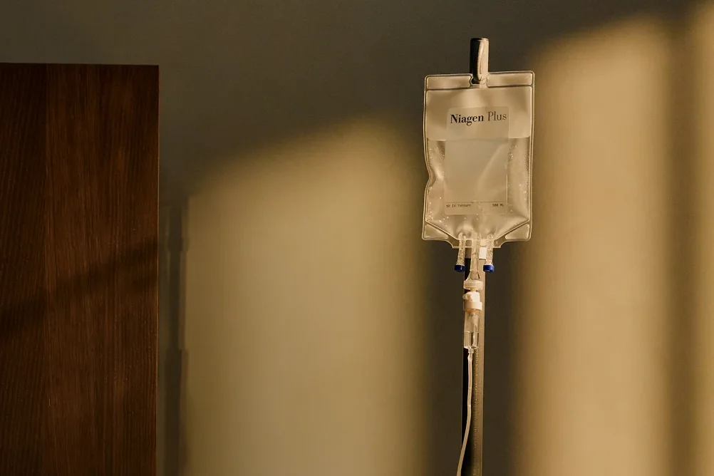 Niagen infusion bag in a treatment room — iCRYO Westminster, CO wellness guide