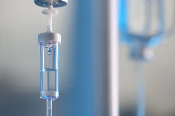 Close-up of an IV drip chamber — iCRYO Westminster, CO wellness guide
