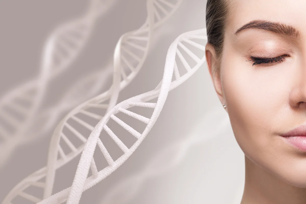 DNA illustration beside a face — iCRYO Westminster, CO wellness guide