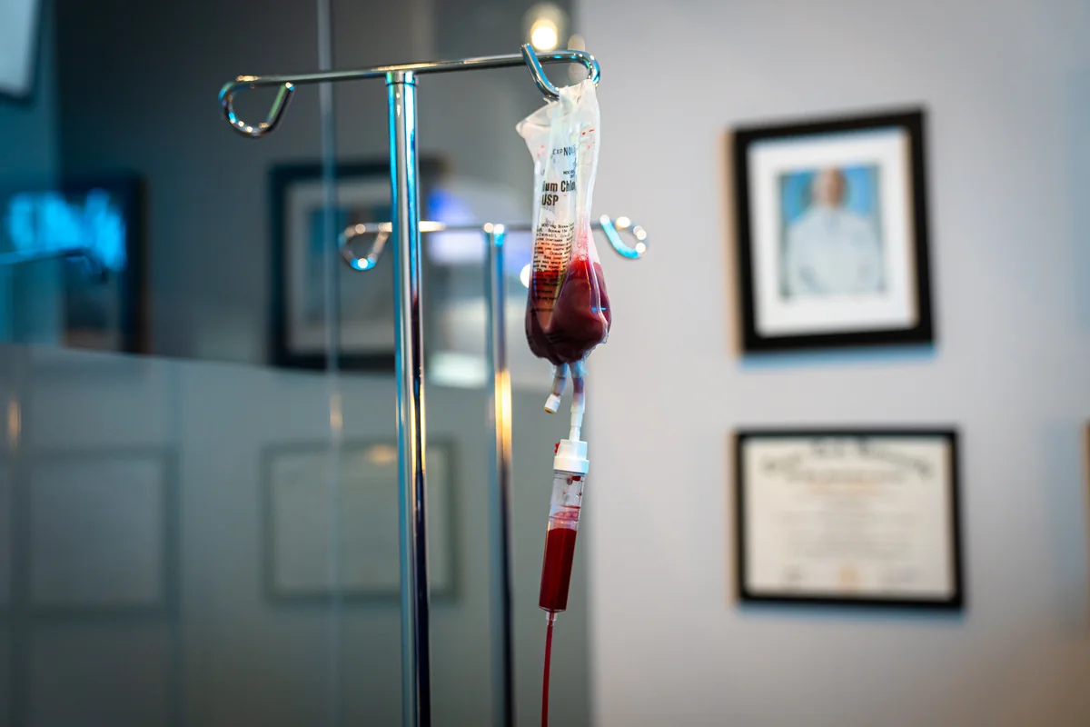 Ozone IV infusion equipment on a stand — iCRYO Westminster, CO wellness guide