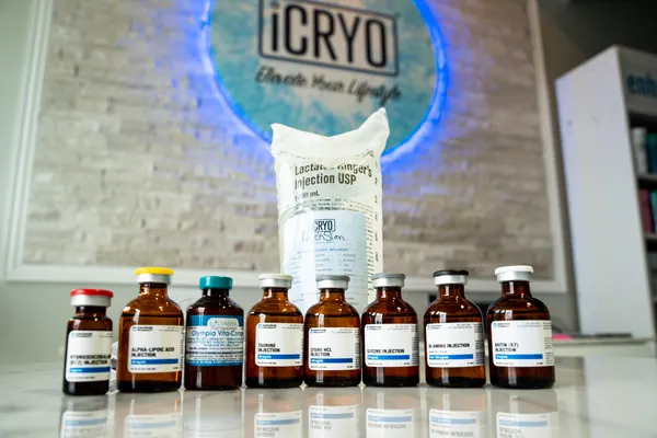IV bag and a selection of nutrient vials — iCRYO Westminster, CO wellness guide